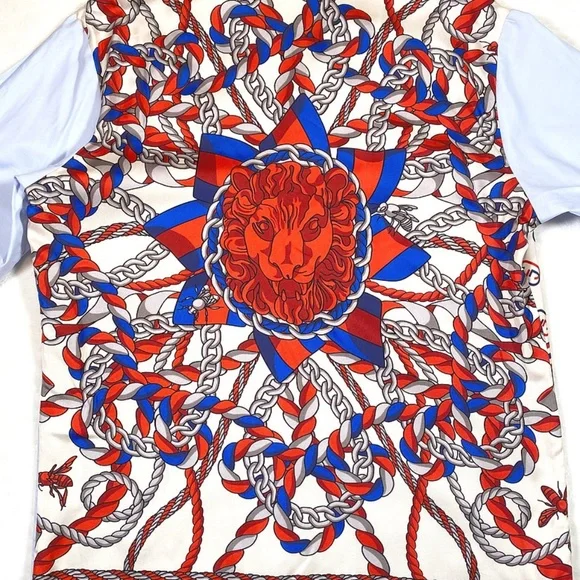 GUCCI PATCH POCKET BOWLING SHIRT LIGHT BLUE - Picture 6 of 16